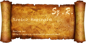 Szeicz Reginald névjegykártya